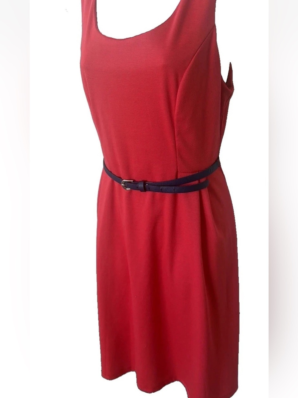 Classic Red Sleeveless Dress with Belt Merona S